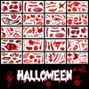 Halloween Tattoo Stickers Wound Simulation Horror Knife Simulation Scar Tattoos for Adults 30 Sheets Waterproof Tattoo Sticker for Halloween Party Favors