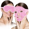 Ice Face Mask Reusable and Cold Gel Eye Mask for Puffiness/Dark Circles/Eye Bags/Dry Eyes/Headaches/Migraines/Stress Relief,Ice Pack for Eyes & Face (Pink)