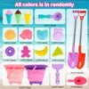 FUNWEGOT Beach Sand Toys Set Includes Collapsible Buckets 2 Big Size Sand Shovels, Rake, Animal Sand Molds Toys with Mesh Bag Silicone Pail, Sandbox Kit for Kids Age 3+ (19 PCS)