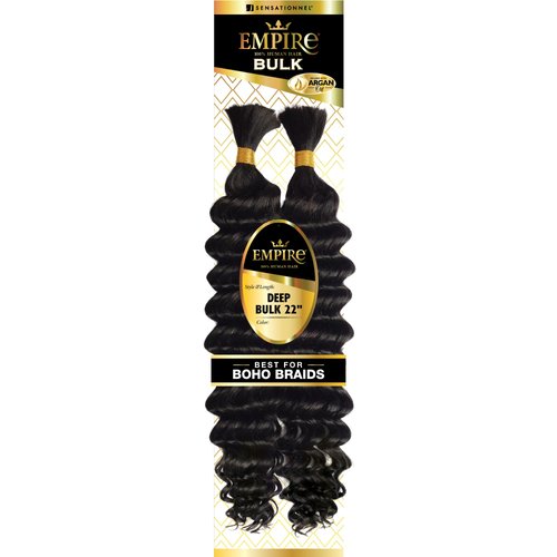 Sensationnel Empire Bulk hair braiding - Empire Deep Bulk 22-inch human hair with for knotless boho box braids or curly loose wave - HH EMPIRE Deep Bulk 22 inch (30 LIGHTAUBURN)