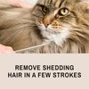 Eye Envy ProGlide Deshedding and Detangling Comb for Long-Haired Cats | Remove Undercoat, Excess Hair, Tangles & Knots | 6" Dual-Tooth Comb with Rounded Pins