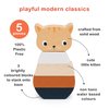 Mentari Toys - Stacking Kitten - 5pcs Wooden Animal Stacker Toddler Toy - Natural Wood Stacking Blocks - Boost Fine Motor Skills - Toddler Educational Toy - Age 12m+