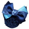 KDDOM Lady Bow Hair Bun Net,Professional Woman Bowknot Decor Barrette Snood Net Hair Clip(Blue)