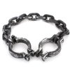 Hosfairy Halloween Costume Party Plastic Wrist Shackles Prison Chain Handcuffs Cosplay Props (Black /1Pcs)