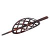 Parcelona French Criss Cross Pattern Tortoise Shell Brown Cellulose Acetate Made in France Chignon Bun Cover Ponytail Holder Hair Slider Pin Thru Updo with Stick for Women and Girls
