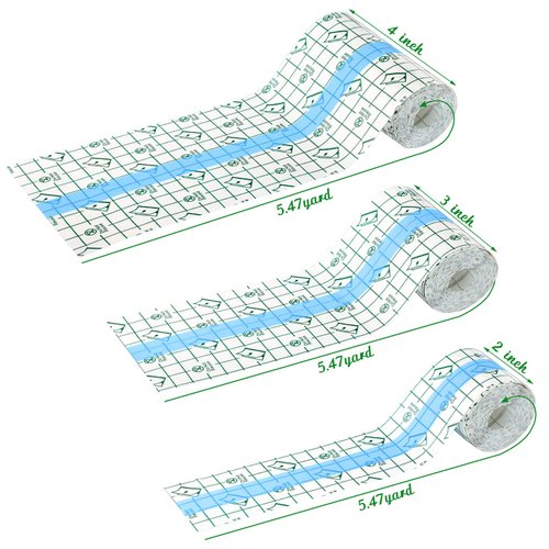 3 Pieces Transparent Stretch Adhesive Bandage Waterproof Bandage Clear Adhesive Film Bandages Dressing Tape, 2 inch x 5.47 Yard, 3 inch x 5.47 Yard, 4 inch x 5.47 Yard