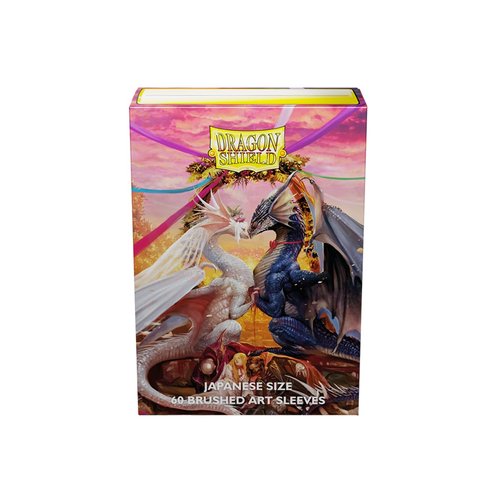 Dragon Shield – Limited Edition Brushed Art Japanese: Valentine Dragon 60 CT Japanese Size Card Sleeves - Yu-Gi-Oh! Card Sleeves Smooth & Tough - Compatible with Yu-Gi-Oh!