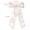 Furling Pompoms Hair Bow Clips for Women,White Hair Bows Clips,2pcs Long Tail Ribbons Bows, Big Satin Bows Hairpins Barrettes Girls Hair Accessories