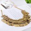 LUREME Vintage Engraved Coin Bib Statement Necklace Clavicle Necklace (01003295) (Antique Gold)