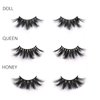SY SHUYING 25mm Mink Lashes 3D Real Mink Eyelashes Fluffy Dramatic False Eyelashes 6D Wispy Long Thick Handmade Luxury Volume Strip Eye Lashes (3 Pairs, Doll Honey Queen)