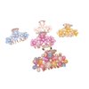 Generic Small gold metal flower crystal hair claw bridal clip (Primary color: Blue), 1 Count (Pack of 1)