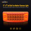 Partsam 2pcs 6" Rectangle Amber 21LED Marker Light Turn Signal 6x2 Rectangular Clearance Lights for Trailer Truck RV Camper Motorhome Golf Cart