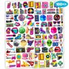 100 PCS Back To The 90s 80s Retro Theme Temporary Tattoos Themed Birthday Party Decorations Favors Supplies Decor 1990s 2000s 1980s Stickers Cute Gifts for Game Kids Boys Girls School Rewards Carnival