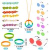 BANBALLON 30 PCS Hippie Party Favors Retro Round Sunglasses Daisy Flower Headbands Peace Sign Necklaces Silicone Bracelets For 60s 70s Party Decorations Hippie Party Supplies