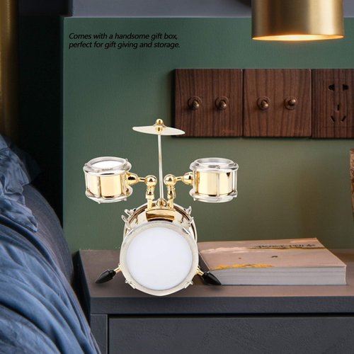 Miniature Drum, Mini Musical Instrument Drum Simulate Instrument Miniature Dollhouse Model Ornament Collection
