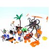 Omura Playset | Bucket of Pirate Action Figures Playset | Bonus: Multi-Purpose #10 Size Pouch (Color May Vary)