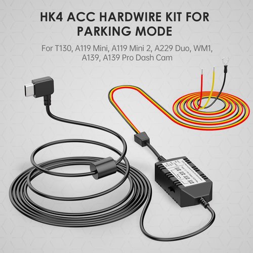 VIOFO HK4 Acc Hardwire Kit, USB-C Hard Wire Kit for T130/A139Pro/WM1/A229Duo&A229PLUS&A229PRO,/A119MINI2 Dash Cam, Low Voltage Protection for Parking Mode