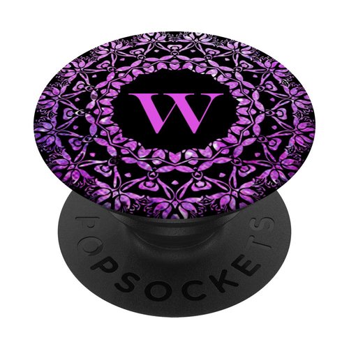 Cell Phone Pop Up Grip Holder,Monogram Mandala Pink Purple W PopSockets PopGrip: Swappable Grip for Phones & Tablets