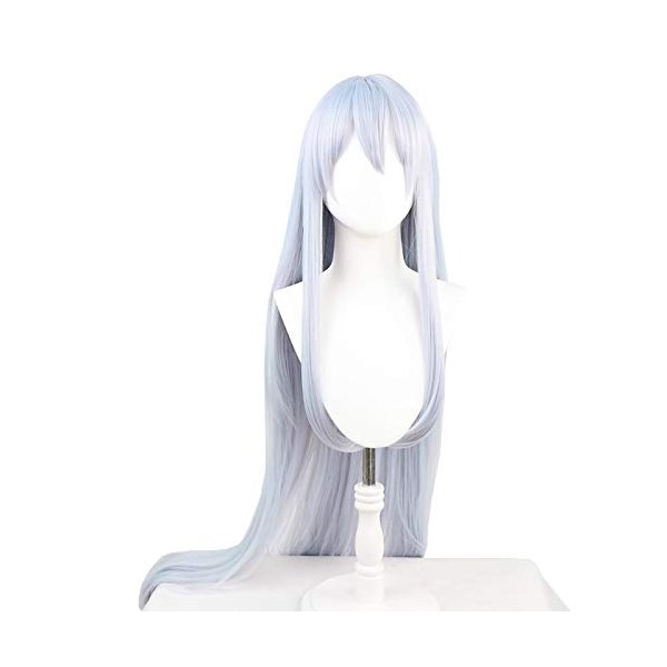 osseoca Long Silver Gray Cosplay Synthetic Hair with Long Bangs Natural Anime Halloween Carnival Party COS Ombre Wigs