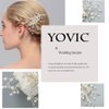 Yovic Crystal Bride Wedding Hair Comb Silver Bridal Headpieces Rhinestone Pearl Hair Pieces Bridesmaid Side Combs Hair Accessories for Women and Girls(Silver)