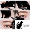 2 in 1 Cat Shape Eyeliner Template Stencil Smoky Eyeshadow Applicators Eyeliner Plate Matte PVC Material Professional Multifunction Black Cat Shape Eye liner & Eye Shadow Guide Template　 (1pack)
