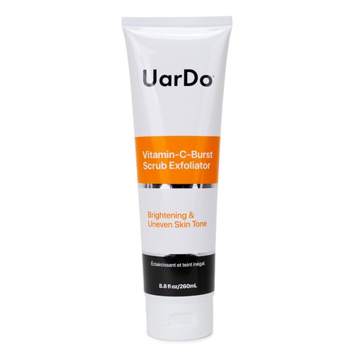 Uardo Vitamin-C-Burst Scrub Exfoliator 8.8 Fl Oz/ 260ml - usn109 | For Dull & Rough Skin Type | Radiant Glow | Smoothing | For Women and Men