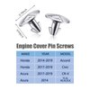 Yonput Pack-8 Lower Engine Cover Pin Screws, Compatible with Honda Civic, Accord and CRV 90674-TY2-A01, Lower Engine Radiator Splash Guard Hardware Screw Bolts (Silver)