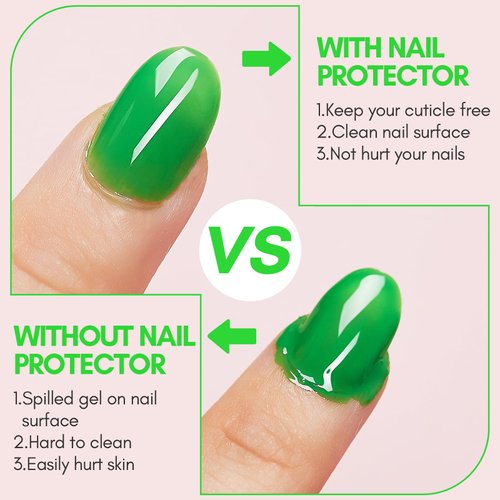 Makartt 100pcs Nail Protector, Gel Nail Polish Protector For Fingers, Peel Off Barrier, Skin Cuticle Protector For French Nail Stickers Stamp Painting Manicure Nail Art Supplies Accessories Design DIY