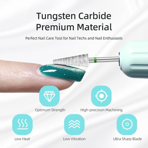 HYTOOS Cone Nail Drill Bits, Coarse 15mm Taper Nail Bit, 3/32 Right-Way Carbide Drill Bits for Nails, Gel Polish Manicure Electric Removal Tools, C