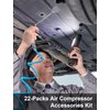 SARDVISA 22-Packs Air Compressor Accessories Kit, 25FT Upgrade Repairable Air Hose with 1/4'' NPT Air Tool Kit, Air Blow Gun/Air Chuck/Tire Gauge, Pneumatic Tool Set