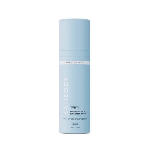 Bali Body Hydrating Face Sunscreen SPF 50 | Lightweight, Non-Greasy, Nourishing Formula for All Skin Types | Sun Protection, Water Resistant | Vegan, Cruelty Free, Australian Made (150 ml/5.0 fl oz)