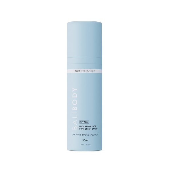 Bali Body Hydrating Face Sunscreen SPF 50 | Lightweight, Non-Greasy, Nourishing Formula for All Skin Types | Sun Protection, Water Resistant | Vegan, Cruelty Free, Australian Made (150 ml/5.0 fl oz)