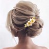 Evild Bride Flower Hair Comb Gold Wedding Headdress Bridal Hair Clips Headpieces Leaf Wedding Hair Accessories for Bride and Bridesmaid