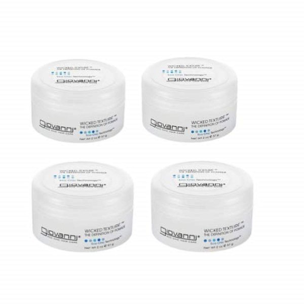 Giovanni Wicked Texture Styling Pomade - Eco Chic Wax Hair Gel, 2 Ounce (Pack of 4)