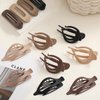 Waimemoya 12 Pack Flat Hair Clips, French Design, Alligator Hair Clips for Women, Oval Barrette Jaw Clips, Strong Hold Side Hair Clamps , Matte Claw Clips for Thick Hair, Various Natural Shades