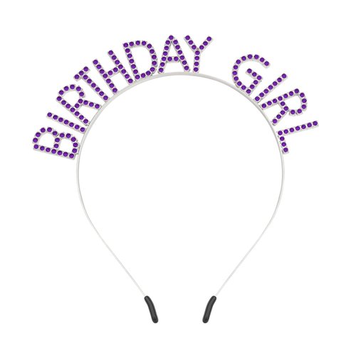 Birthday Headbands for Women Birthday Silver Deep Purple Tiaras and Crowns for Women Girls Christmas Birthday Party Decorations Happy Birthday Princess Crown Rhinestone Happy Birthday Accessories