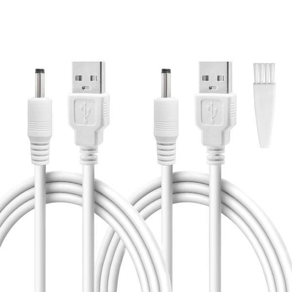 2 Pcs 5 FT Replacement Charger Cable for Flawless Pedi, Compatible with Finishing Touch Flawless Electric Foot Callus Remover, USB to DC Barrel Charging Cord for Flawless Pedicure Tool Pedicure Wand