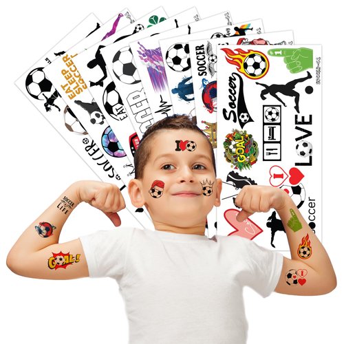 Sports Temporary Tattoos Olympic Sports Balls Stickers Basketball, Football, Baseball, Soccer Themed Stickers for Kids Birthday Party Supplies, Decorations, Favors Prizes (Sport 1)