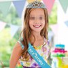 Yijunmca Blue 8th Birthday Sash for Girls Birthday Princess Crown Queen Tiara Rhinestone Birthday Headbands Birthday Girl Sash Happy Birthday Decorations for Girls 8 Year Old Birthday Party Supplies