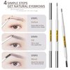 Eyebrow Pencil,Waterproof Long-Lasting Micro Brow Pencil,Eyebrow Pen Brow pen with Spoolie Brush. (#01 Ash Brown 1Pcs)