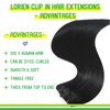 LORIEN Clip in Hair Extensions Real Human Hair, 18 Inch 100g, 1 Jet Black, Clip in 100% Brazilian Remy Human Hair Extensions 8pcs Per Set with 18 Clips Double Weft
