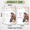Floral Saddle Up Style Fill-In Birthday Invites(4"x6"), Horse Birthday Invitations with Envelopes(20-Pack), Birthday Party Supplies for Boys & Girls, Teen, Kids-A09