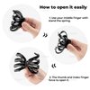 AUEAR, Octopus Clip Jaw Hair Claw Spider Hair Claw Clips Hairpins for Thick Hair (Black, 4 Pack, 3.15"x2.95")