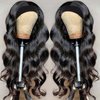 Headband Wig Human Hair Wigs Body Wave Headband Wig Glueless Human Hair Wig for black women human hair glueless, None Lace Front Wigs 180% Density Wear and Go Wig Machine Made Headband Wigs(20in)