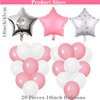 47 Pieces Sleepover Party Decoration Pink Sleepover Birthday Party Balloons Banner Cute Moon Star for Girls Pajamas Slumber Party Night Out Party Decoration (Pink)