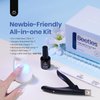 Beetles Gel Nail Kit Easy Nail Extension Set 5 In 1 Nail Glue Gel Base Coat with Pre shaped Long Coffin Soft Gel Nail Tips and Led Nail Lamp Acrylic Nail Clipper for Nail Art Diy Home Manicure