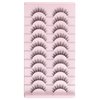 False Eyelashes 3D Lashes Natural Look Fake Eyelashes Clear Band 14mm lashes Soft Volume Lashes 10 Pairs Pack