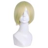 MapofBeauty 12 Inches/30cm Short Straight Cosplay Costume Wig Party Wig (Blonde/Light Blonde)