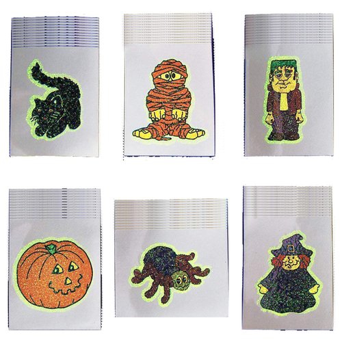Fun Express - G-I-D Halloween Tattoos (6dz) for Halloween - Apparel Accessories - Temporary Tattoos - GID Tattoos - Halloween - 72 Pieces