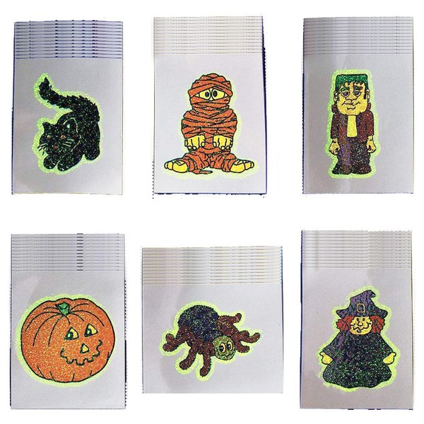 Fun Express - G-I-D Halloween Tattoos (6dz) for Halloween - Apparel Accessories - Temporary Tattoos - GID Tattoos - Halloween - 72 Pieces
